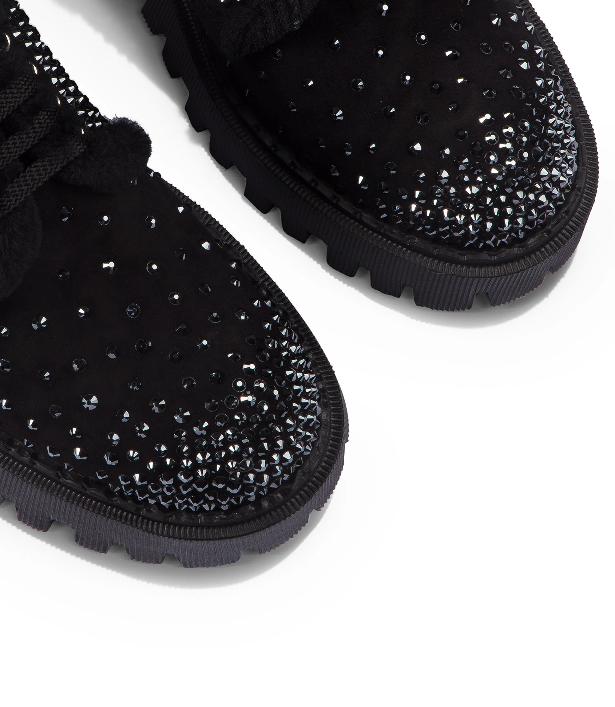 Derby in camoscio nero con cristalli - immagine 3