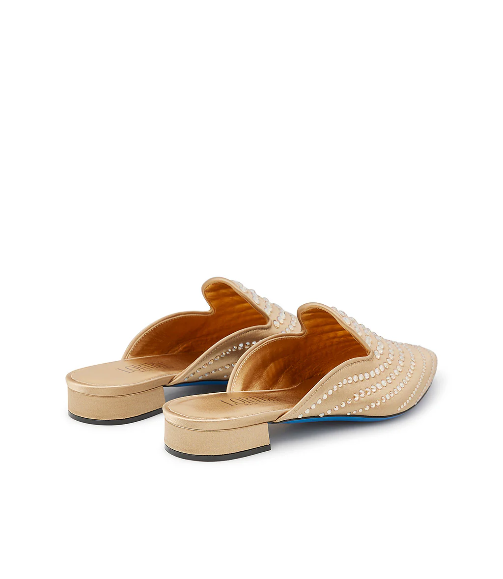 Mules in raso bronze con cristalli - immagine 4