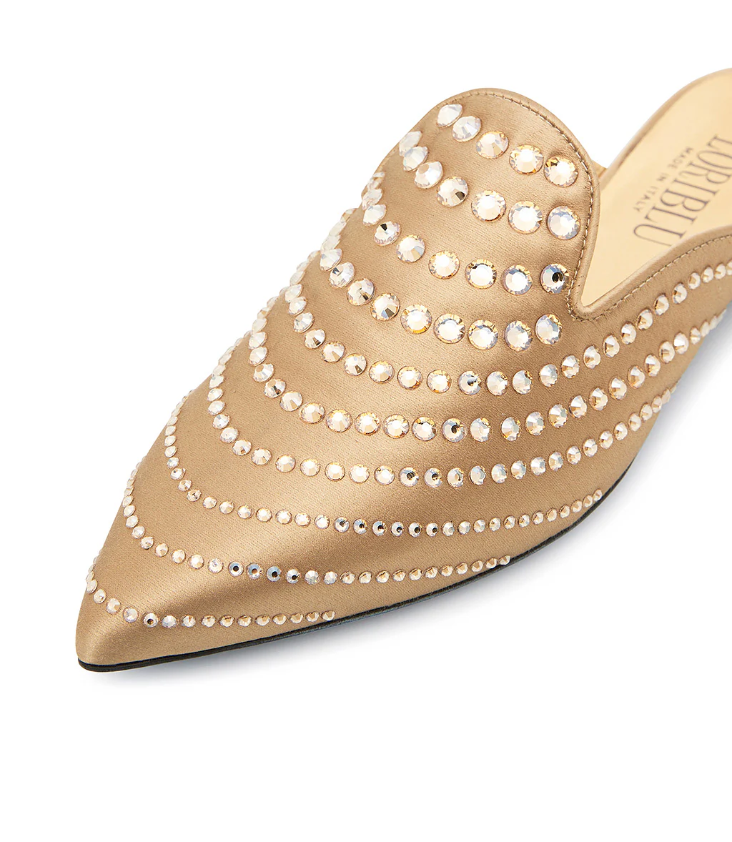 Mules in raso bronze con cristalli - immagine 5