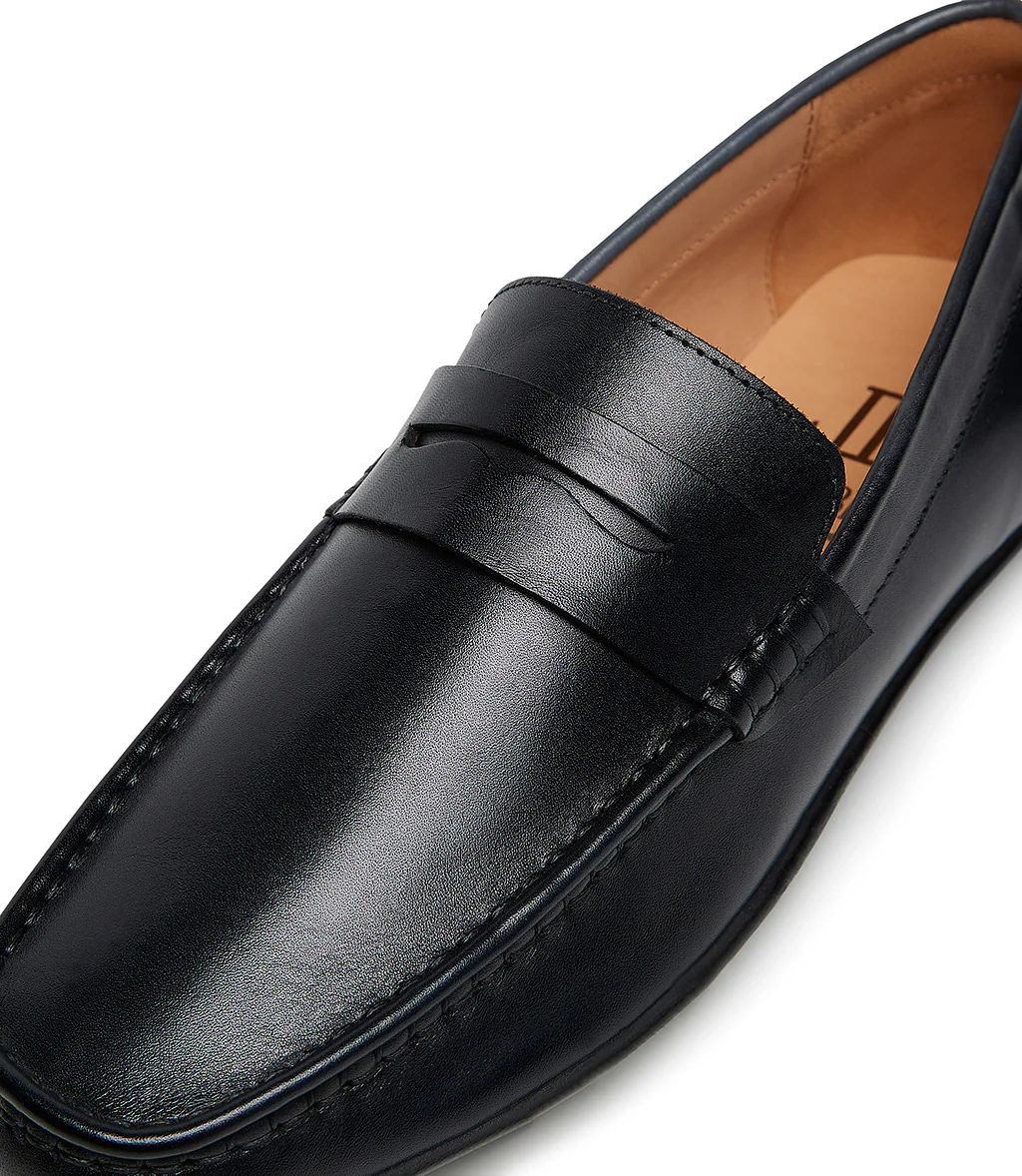 Mocassino in pelle blu scuro - immagine 5