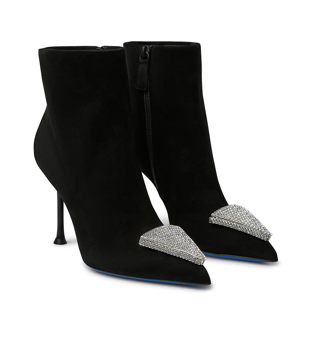 Tronchetto gioiello in camoscio nero - immagine 3