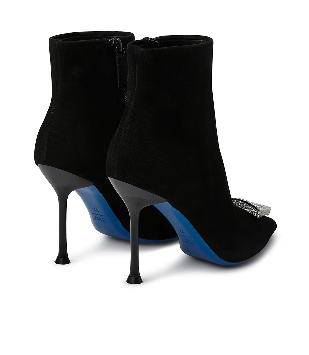 Tronchetto gioiello in camoscio nero - immagine 4