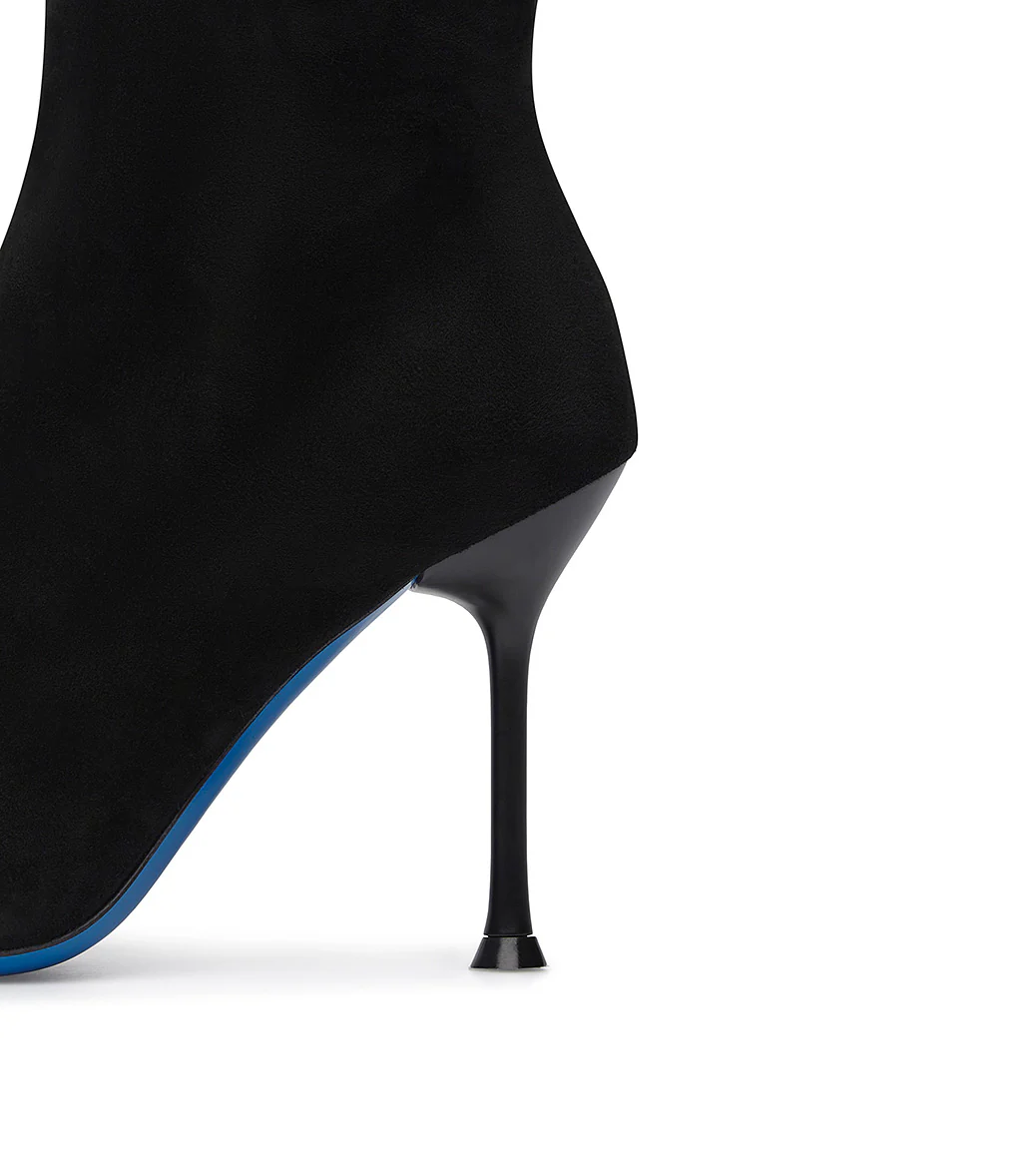 Tronchetto gioiello in camoscio nero - immagine 5