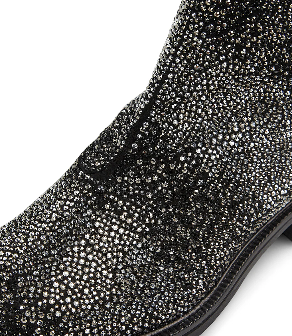 Stivaletti in camoscio nero con cristalli - immagine 5
