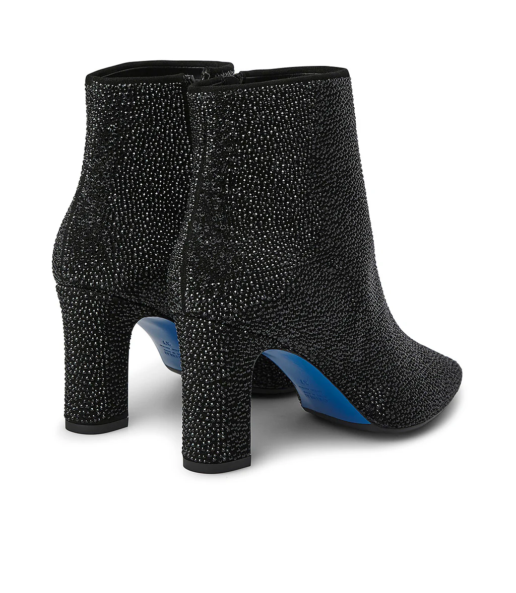 Stivaletti in camoscio nero con cristalli - immagine 4