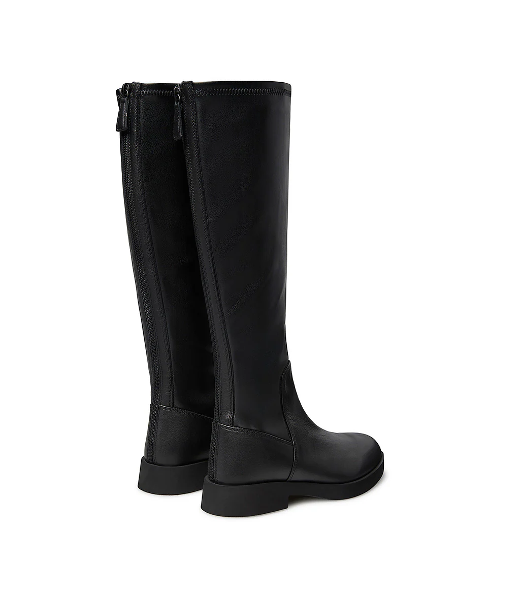 Stivale in nappa nera e stretch - immagine 4