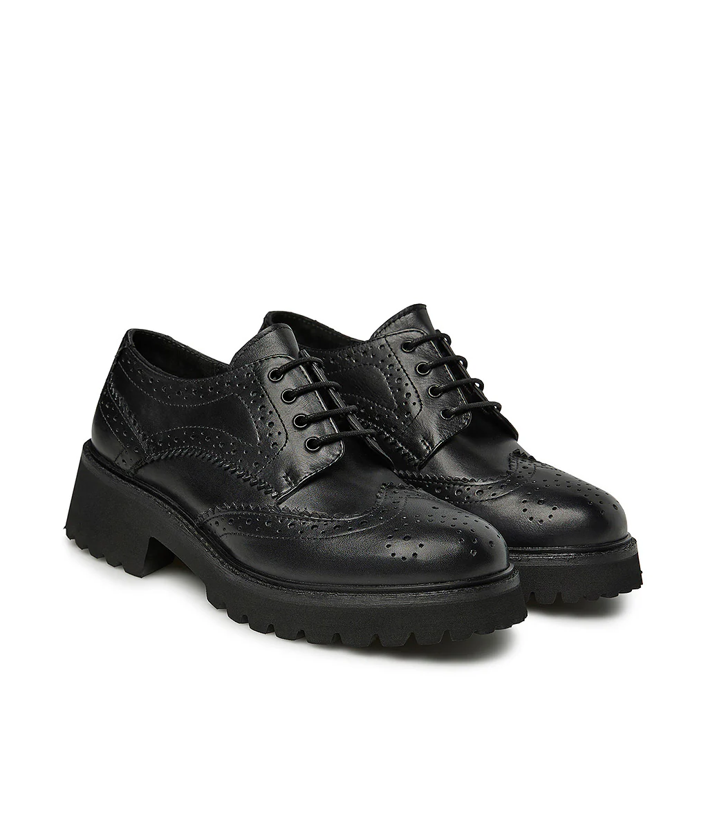 Derby brogue in vitello nero - immagine 3