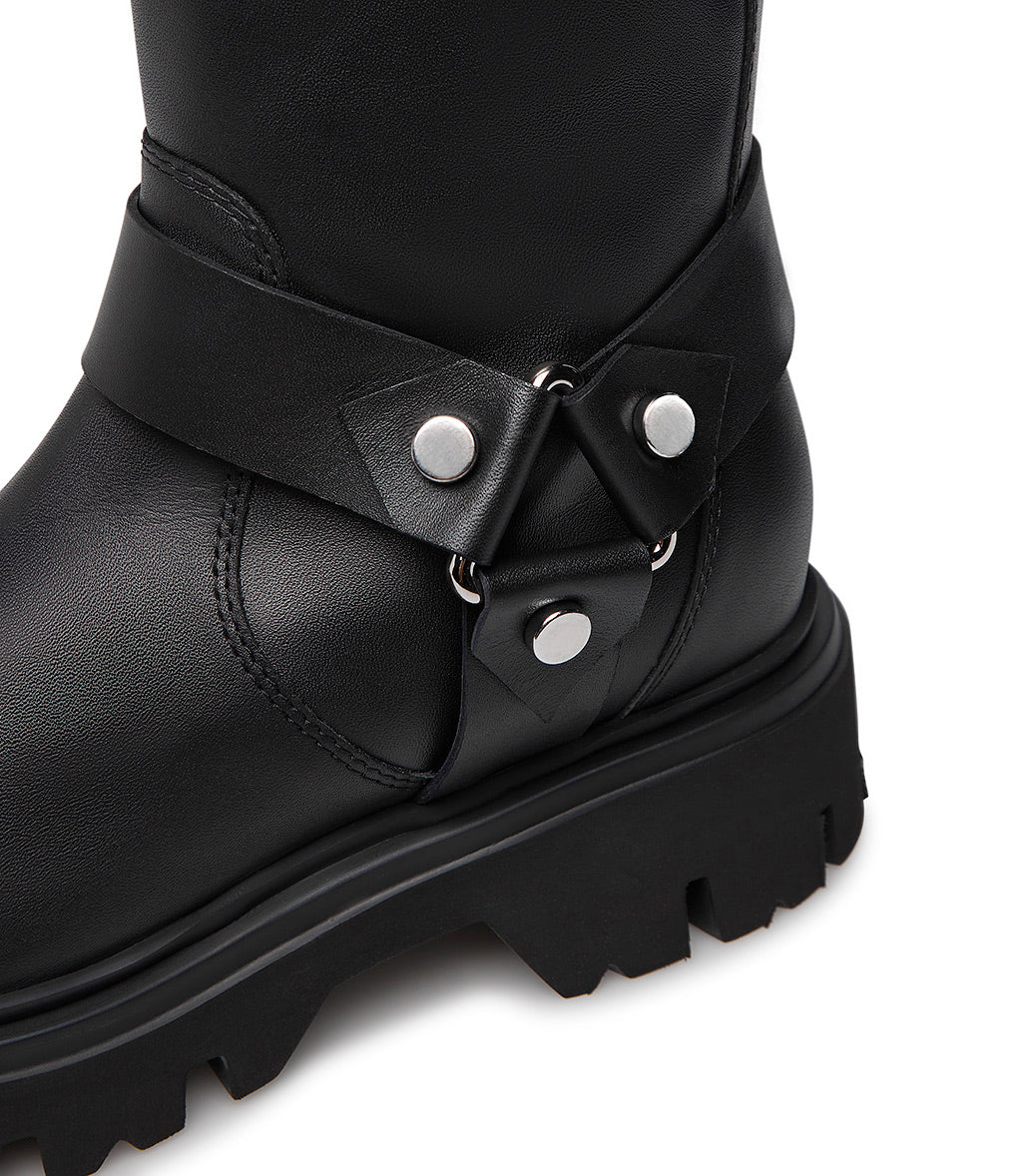 Stivaletti in vitello nero con borchie - immagine 5