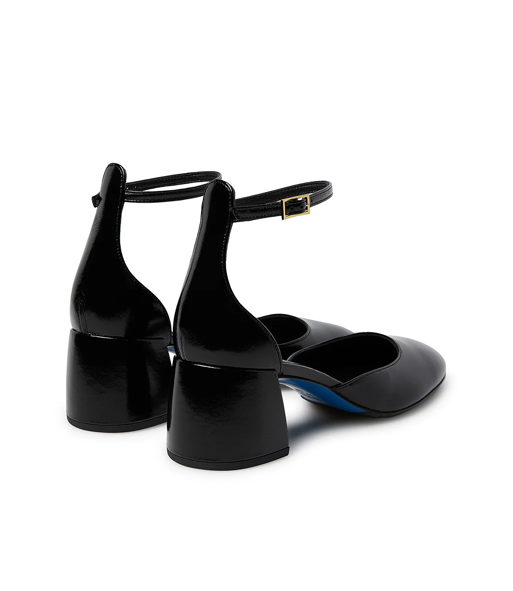 Décolleté Mary Jane in pelle lucida nera con cinturino - immagine 4