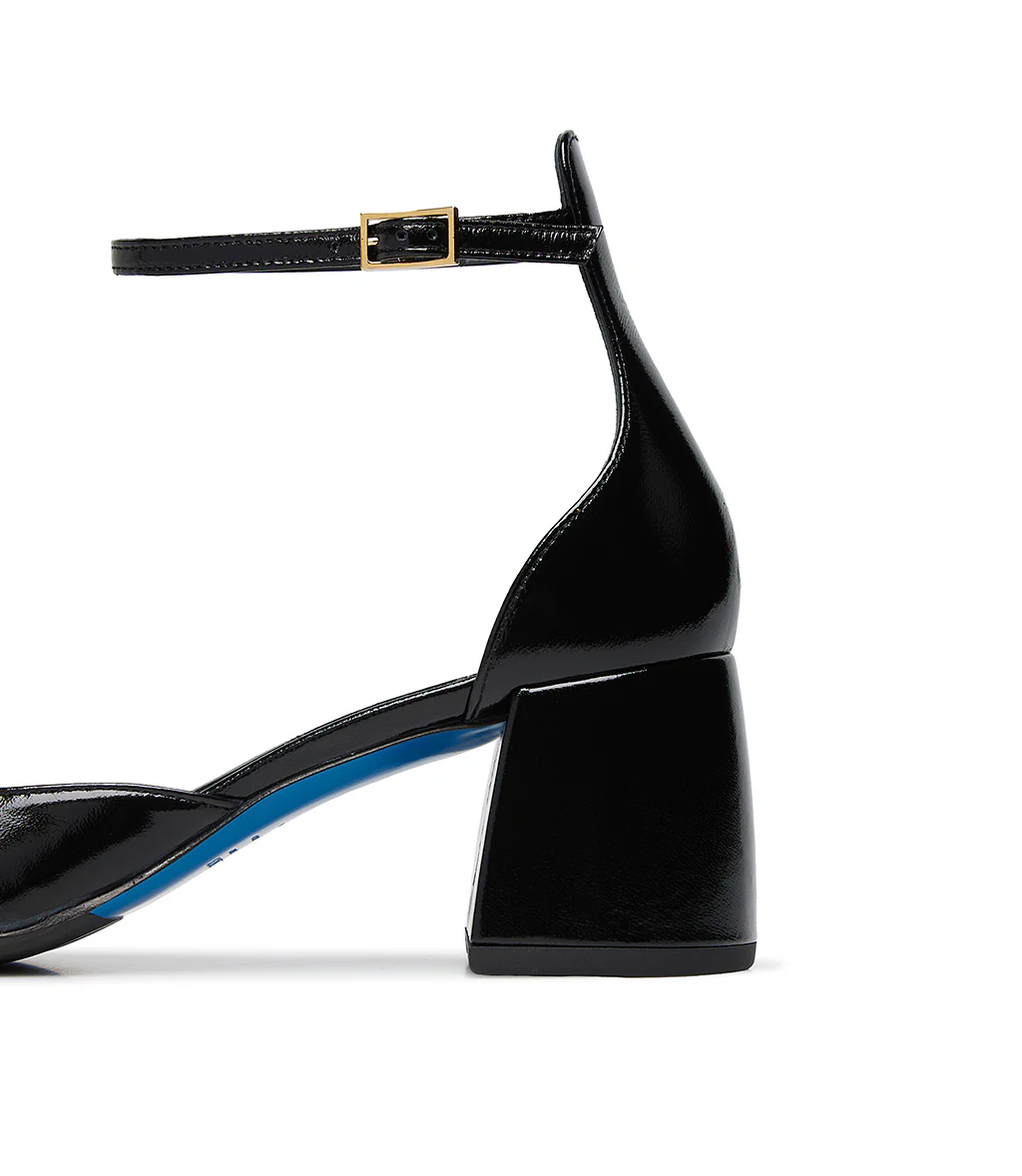 Décolleté Mary Jane in pelle lucida nera con cinturino - immagine 5