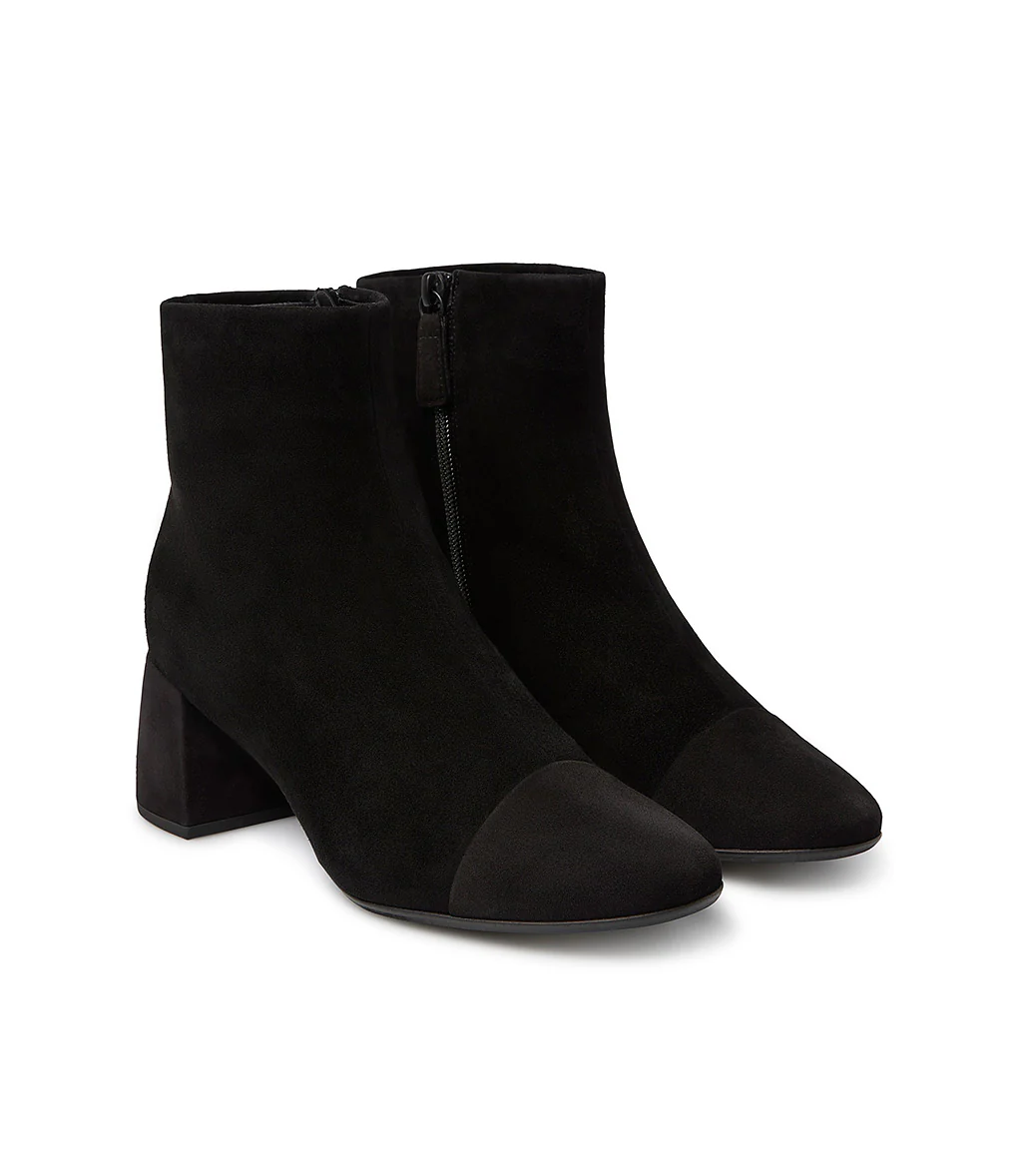 Stivaletto in camoscio nero e fodera shearling - immagine 3