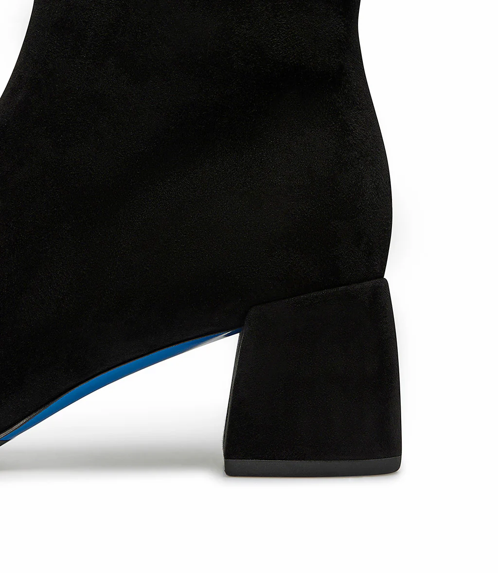 Stivaletto in camoscio nero e fodera shearling - immagine 5