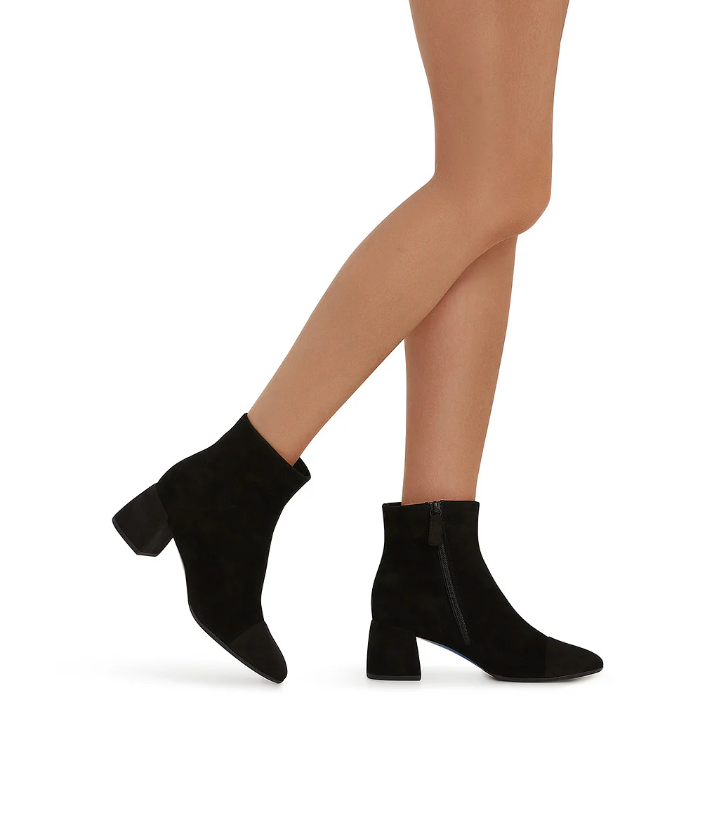 Stivaletto in camoscio nero e fodera shearling - immagine 6