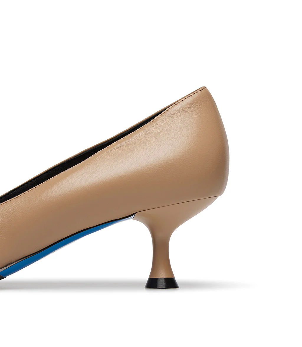 Décolleté nappa crusca con cristalli - immagine 5