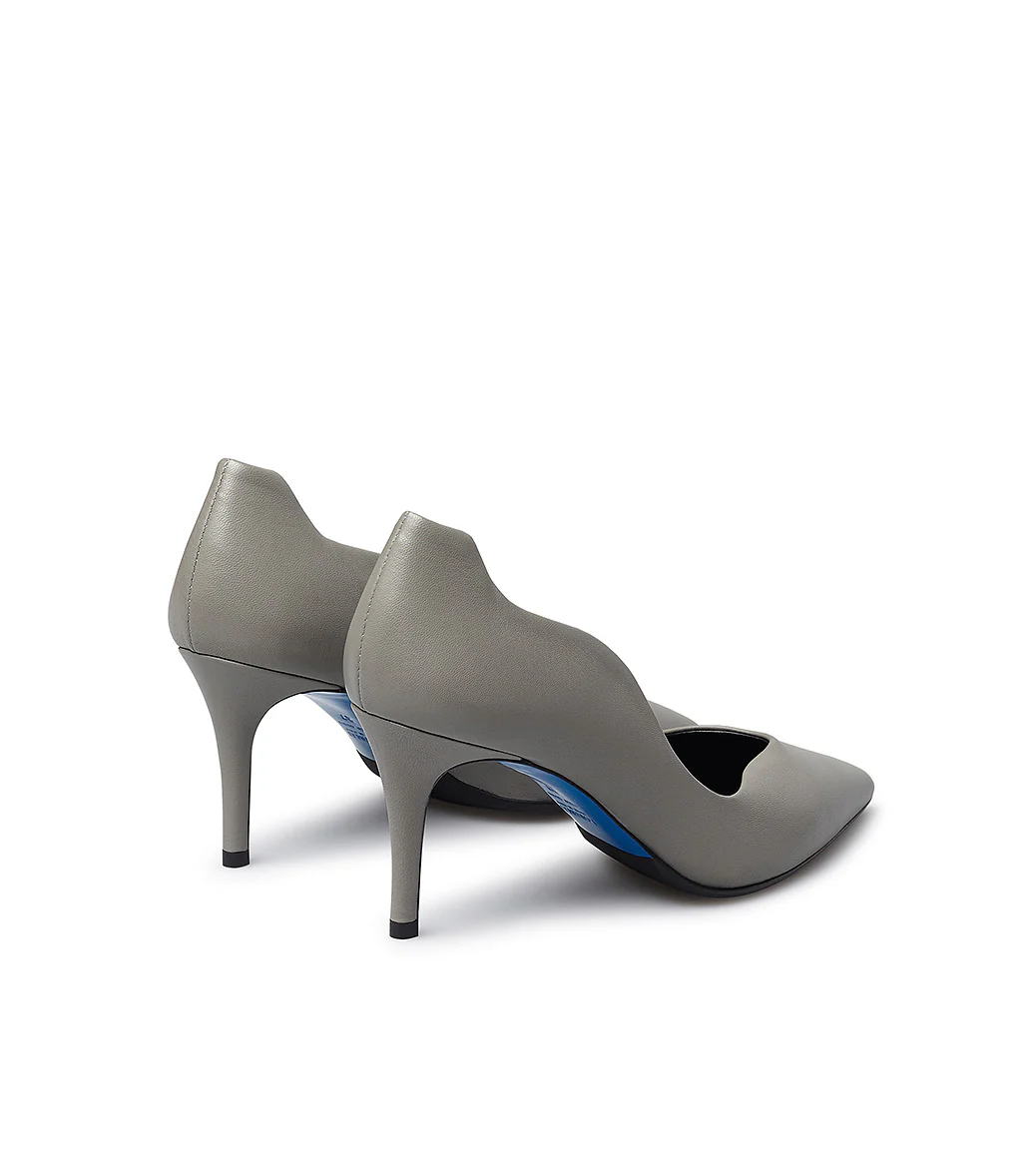 Décolleté onda in nappa grigio - immagine 4