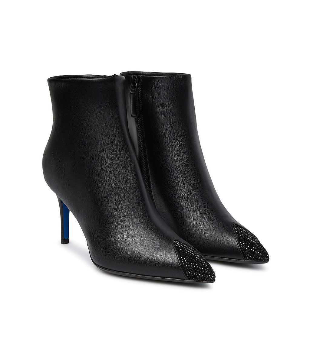 Stivaletti in nappa nera con cristalli - immagine 3