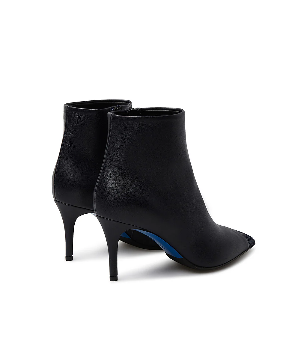 Stivaletti in nappa blu con cristalli - immagine 4