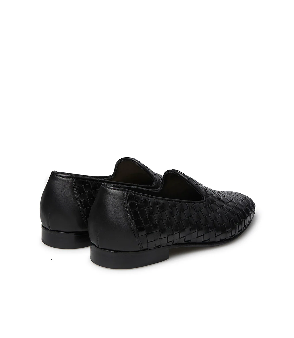 Loafer in vitello intrecciato nero - immagine 4