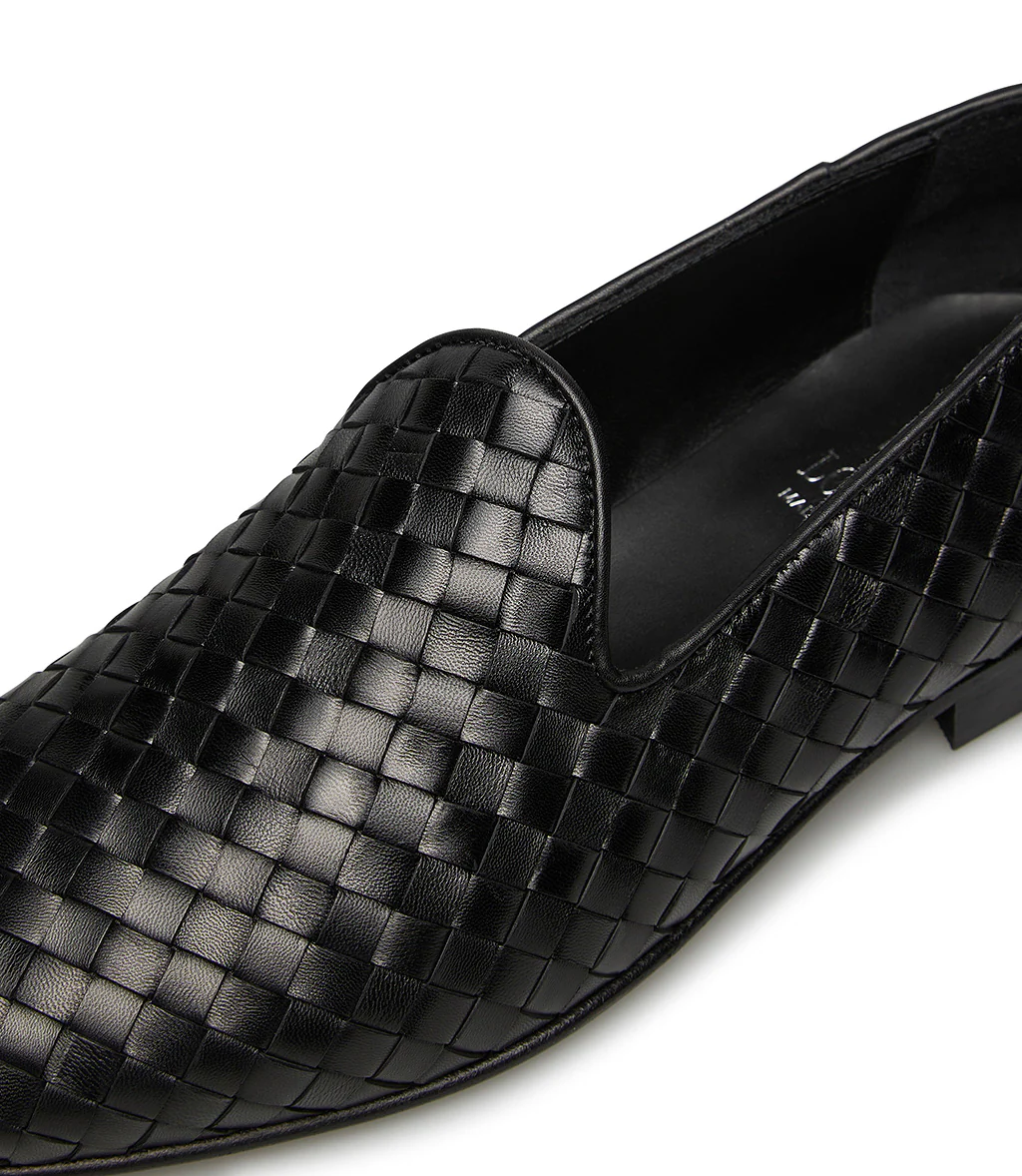 Loafer in vitello intrecciato nero - immagine 5