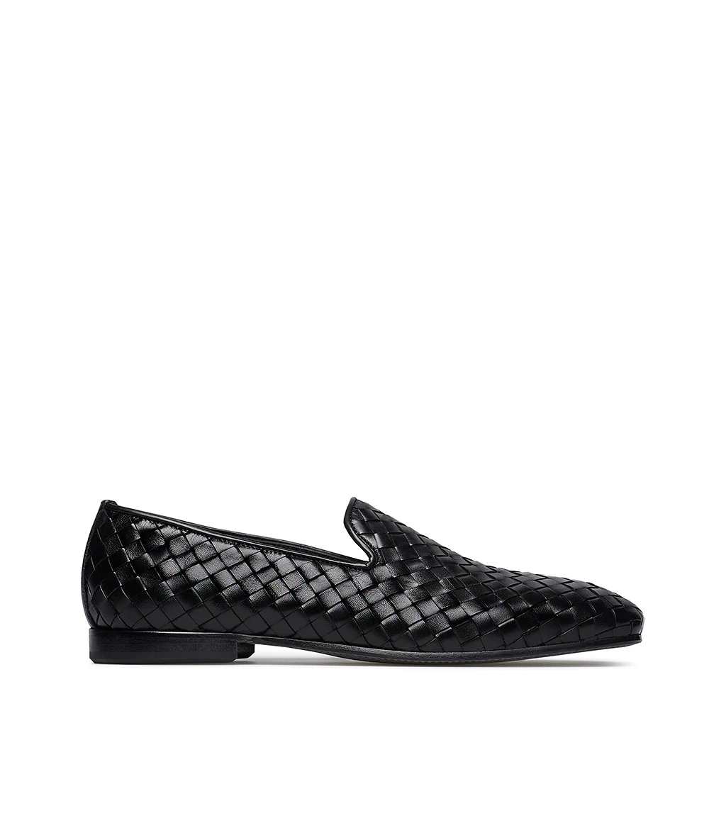 Loafer in vitello intrecciato nero - immagine 2