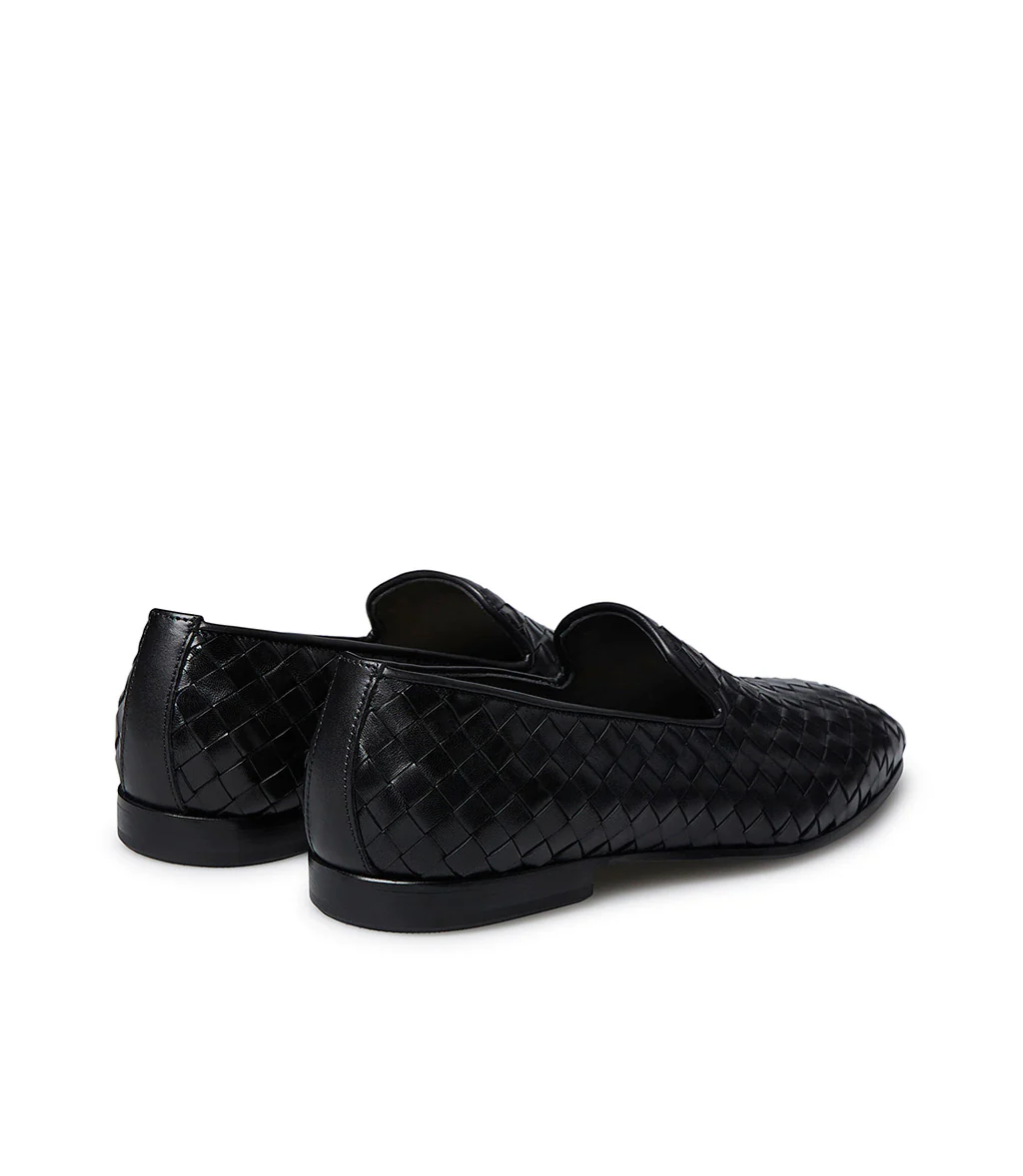 Loafer in vitello intrecciato nero - immagine 4