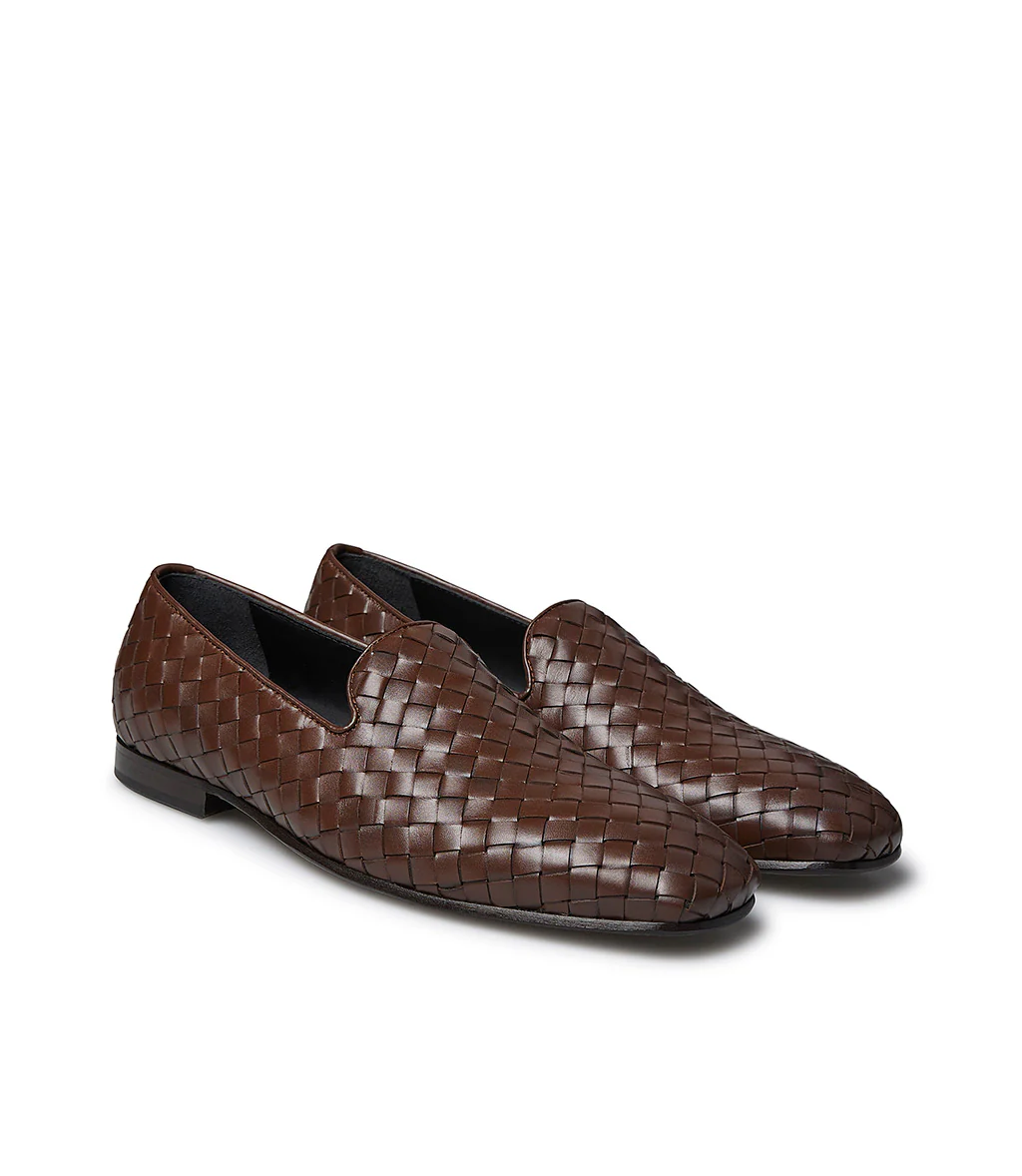 Loafer in vitello intrecciato marrone T d M - immagine 3