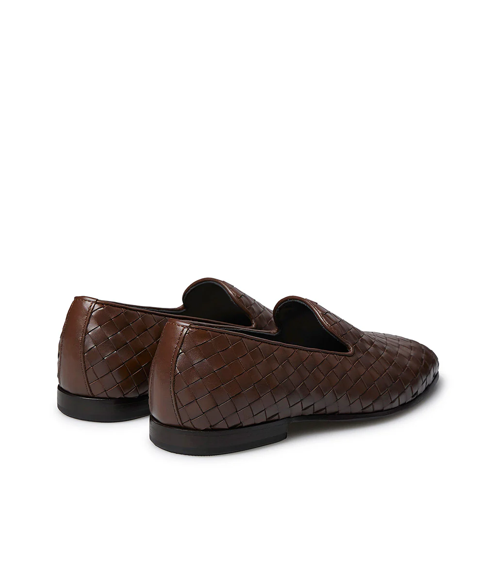 Loafer in vitello intrecciato marrone T d M - immagine 4