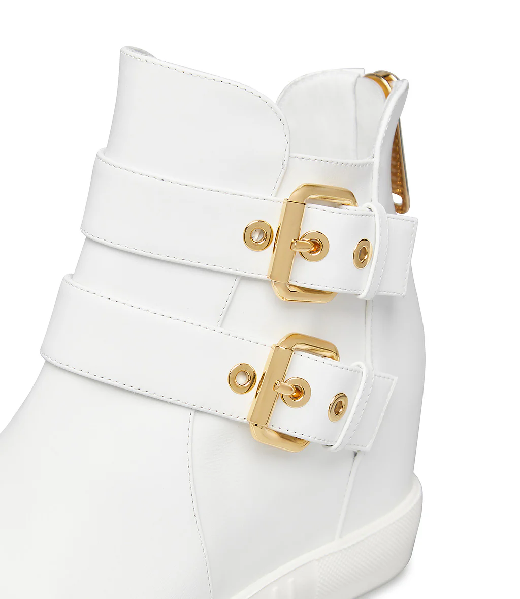 Sneaker in vitello bianco con zeppa interna - immagine 5