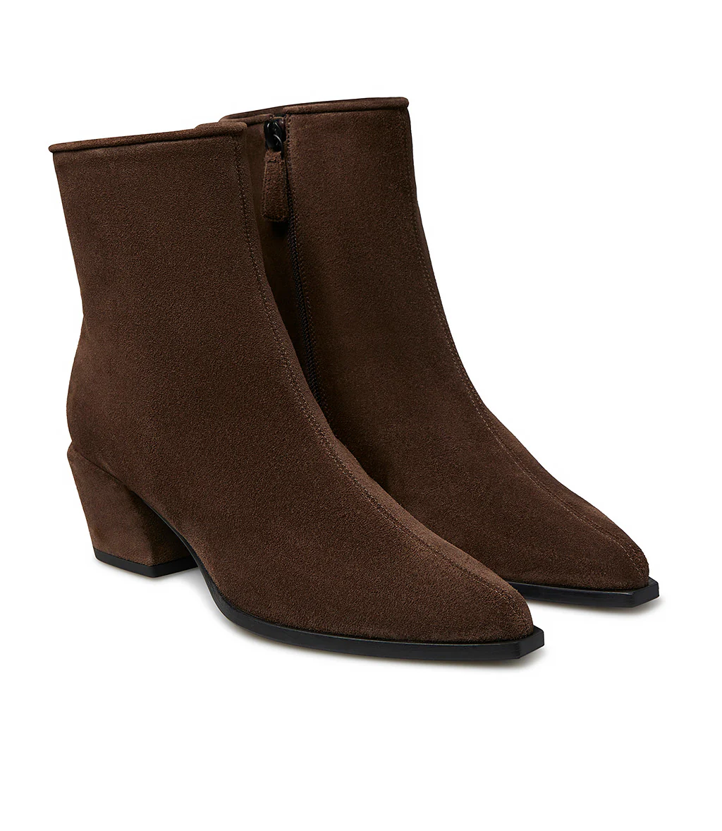 Stivaletto texano in camoscio moro - immagine 3