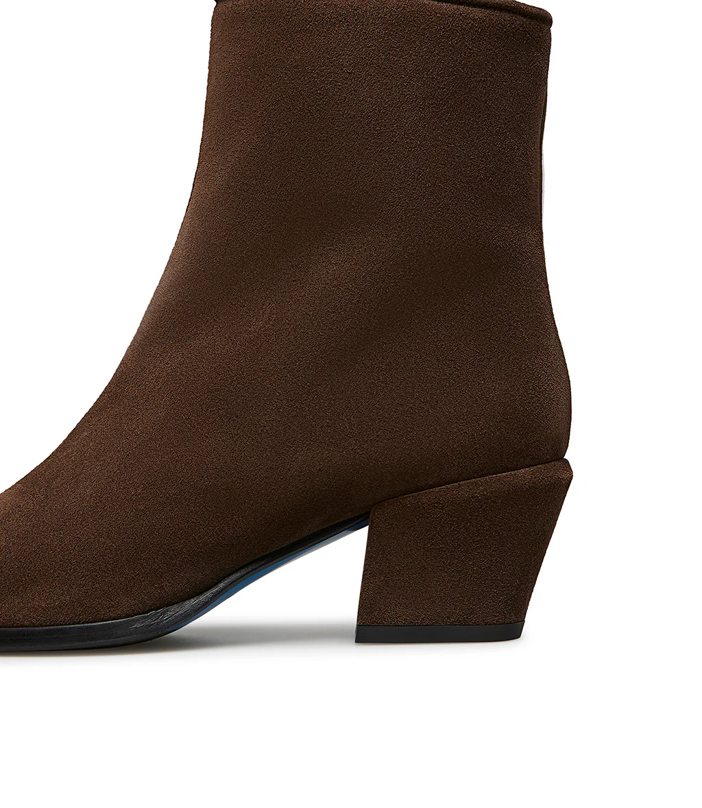 Stivaletto texano in camoscio moro - immagine 5