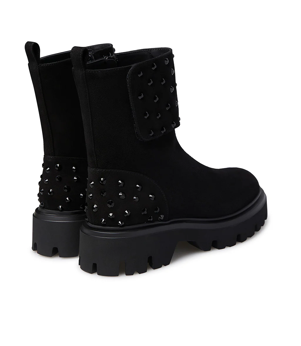 Anfibi in camoscio nero con cristalli - immagine 4