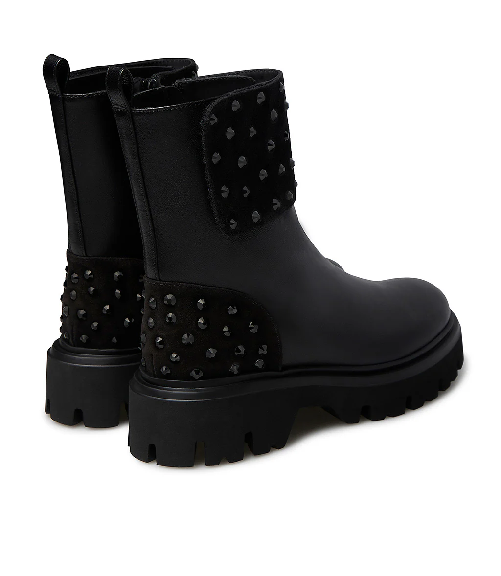 Anfibi in nappa nera con cristalli - immagine 4