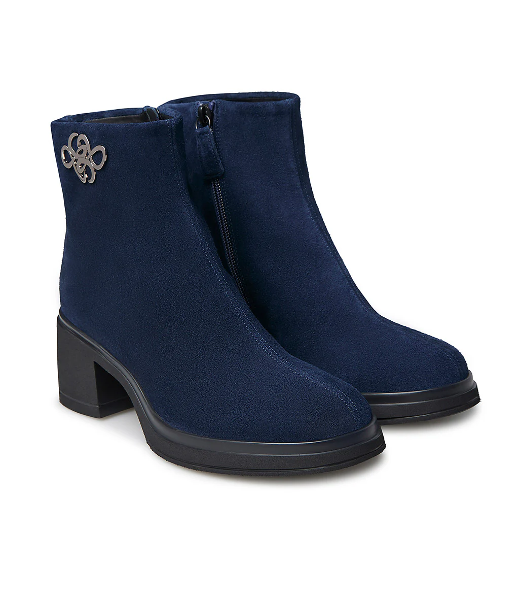 Stivaletto in camoscio blu - immagine 3