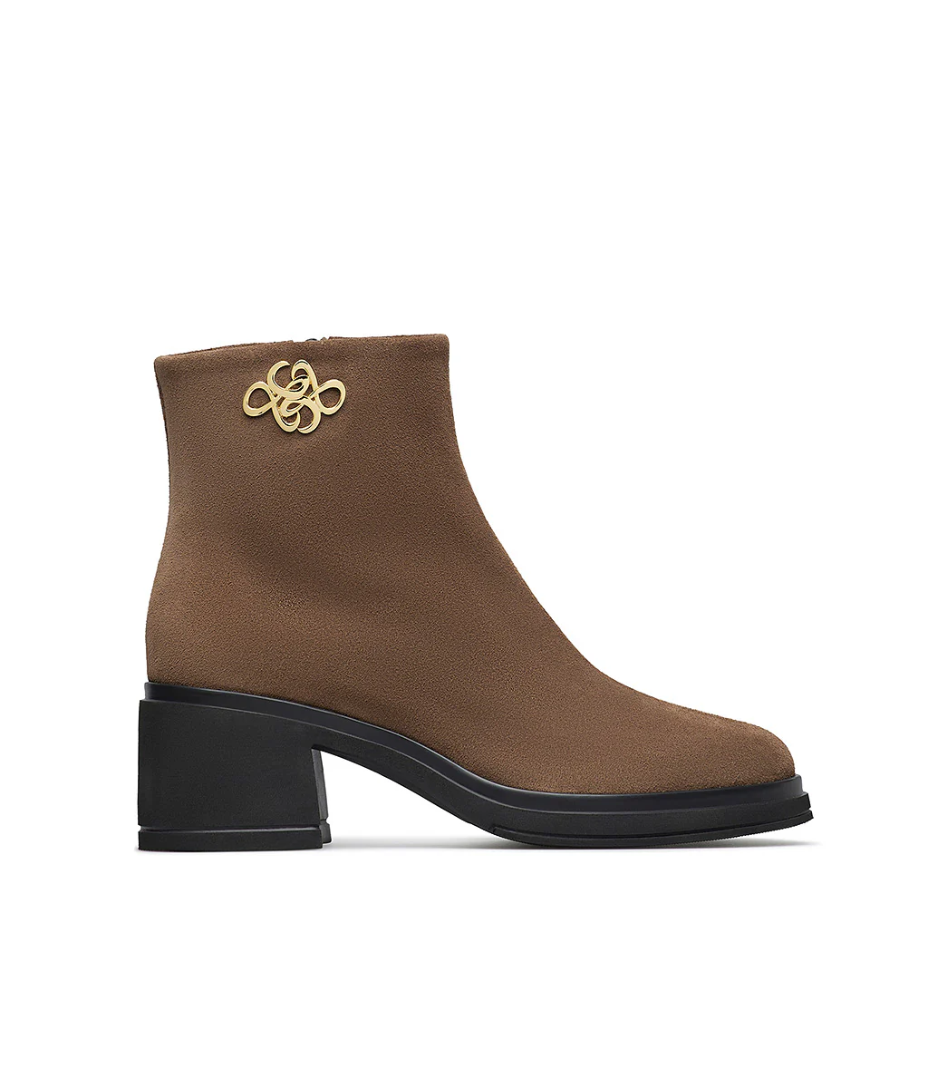 Stivaletto in camoscio marrone - immagine 2