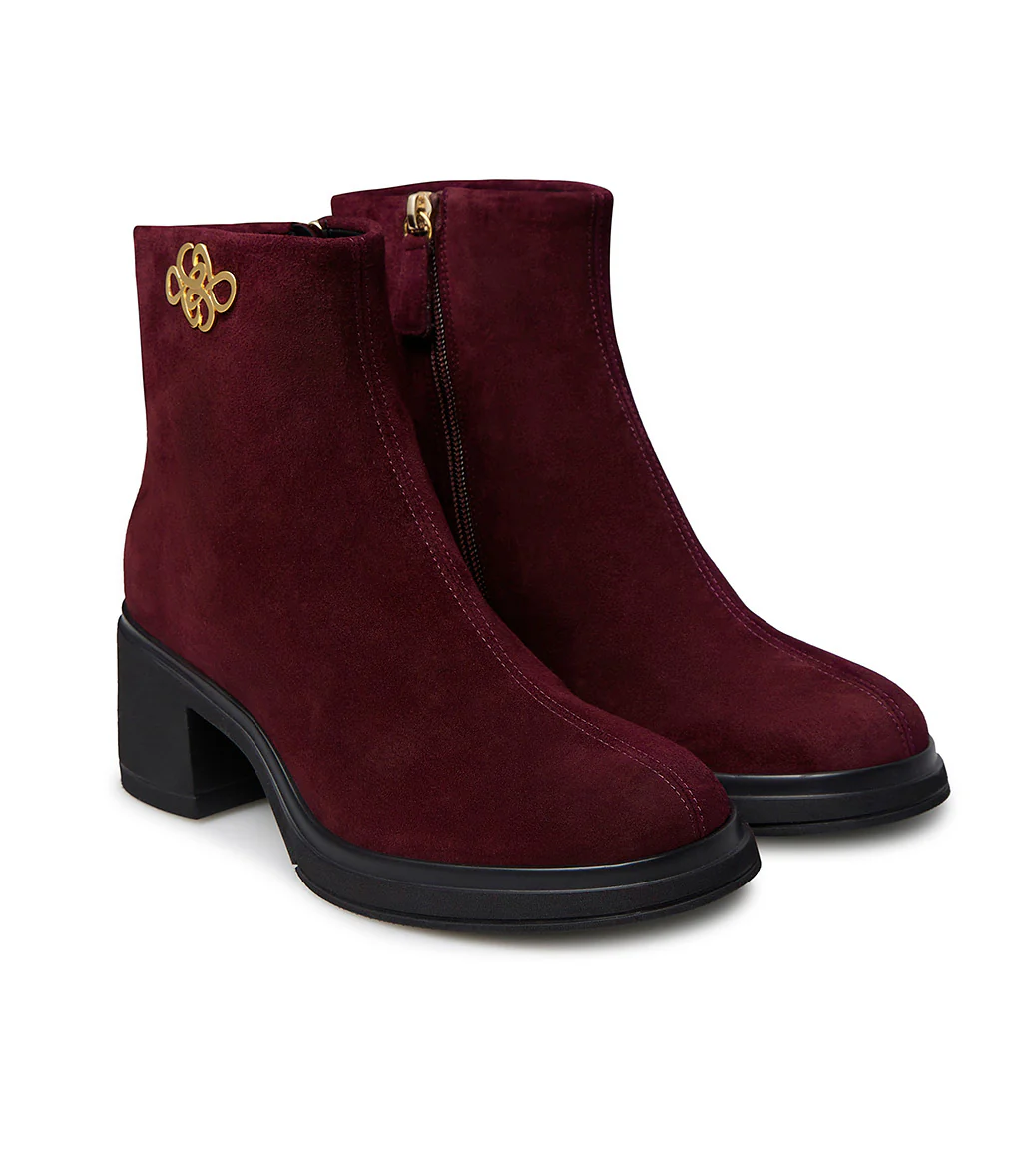 Stivaletto in camoscio bordeaux - immagine 3