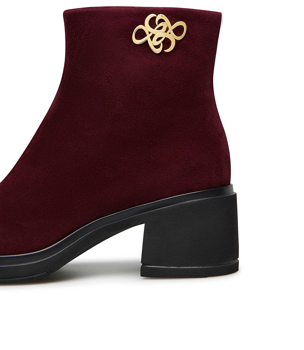 Stivaletto in camoscio bordeaux - immagine 5