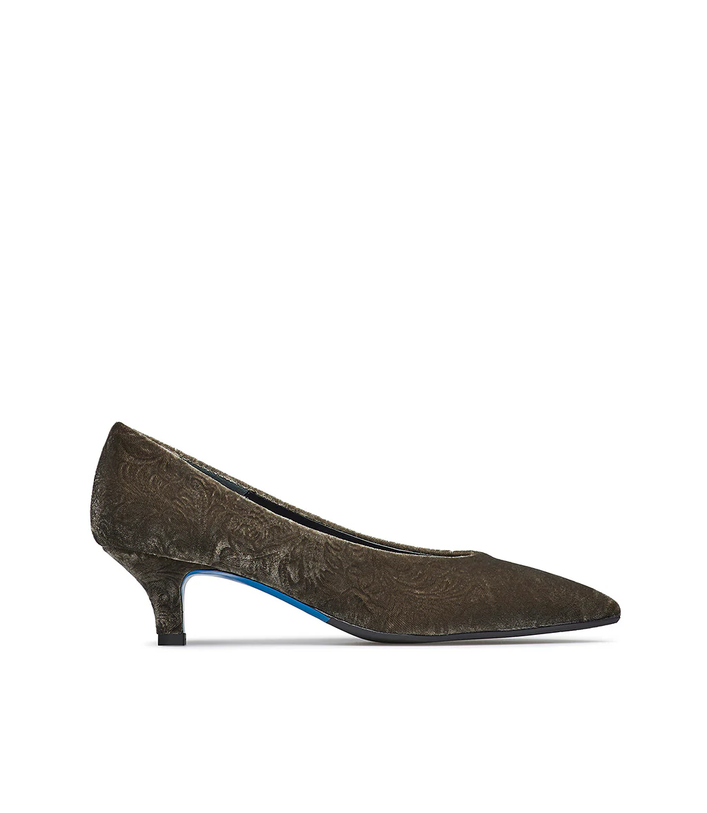 Décolléte in velluto damascato talpa - immagine 2