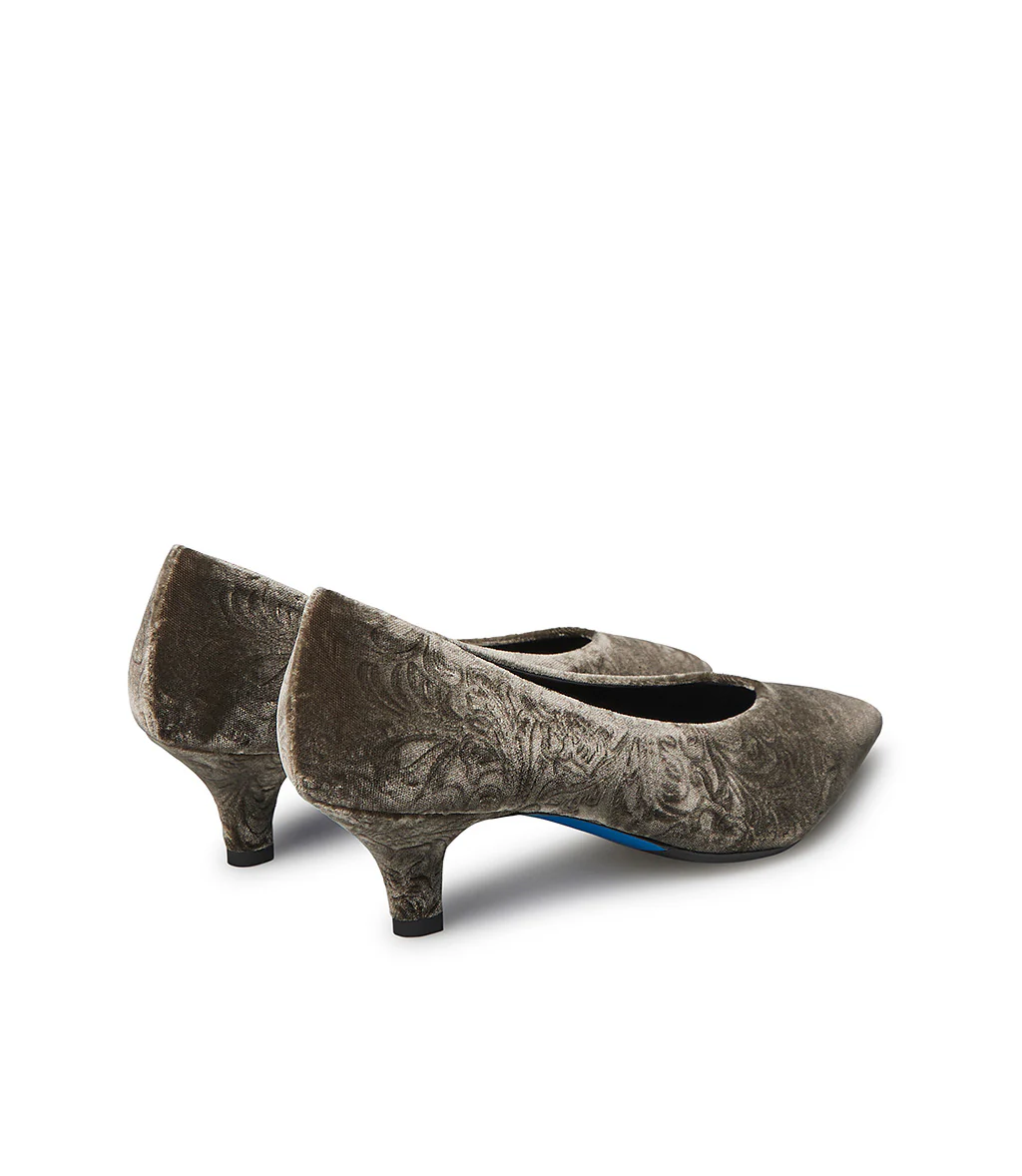 Décolléte in velluto damascato talpa - immagine 4