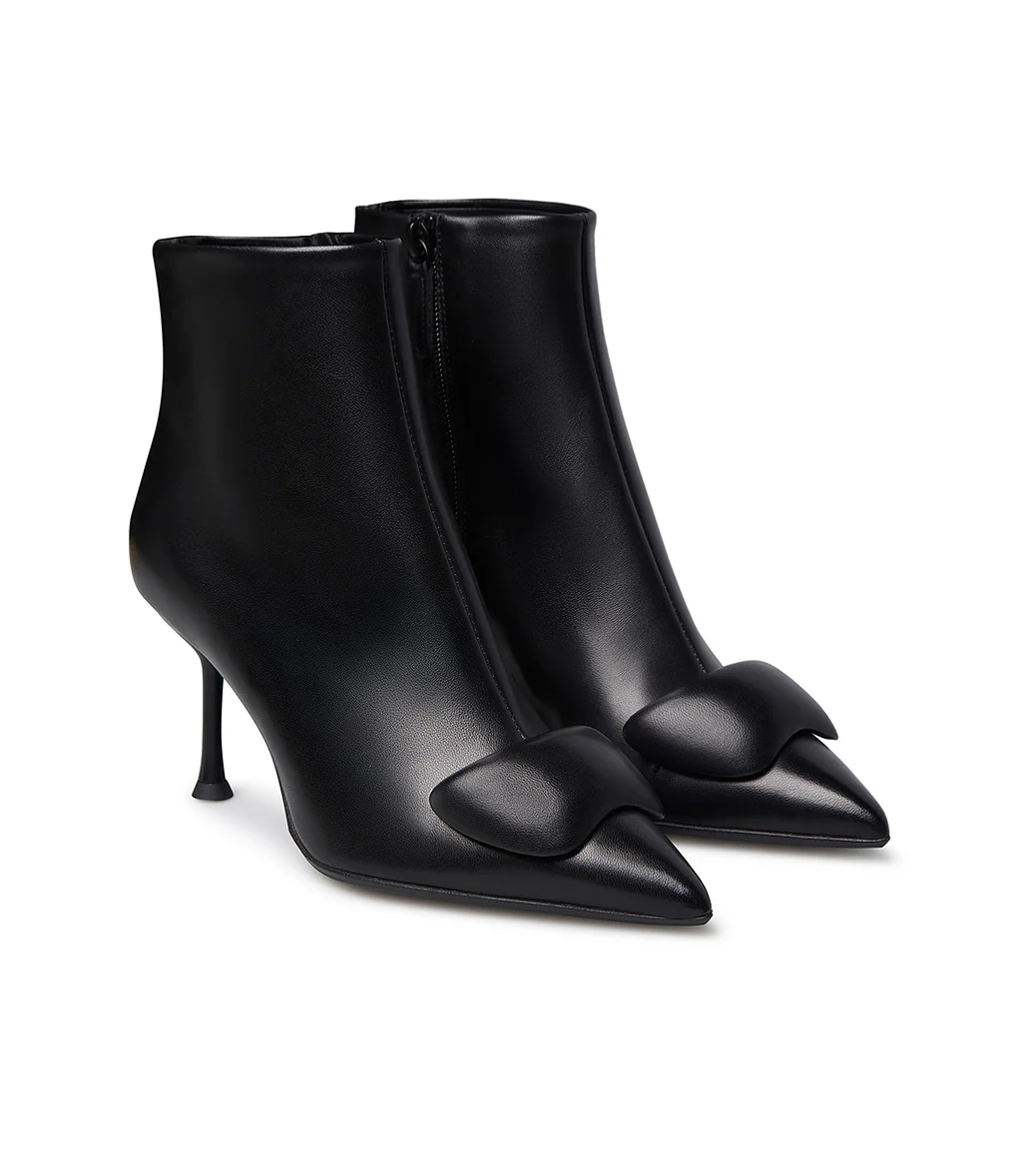 Stivaletto in nappa nera con accessorio - immagine 3