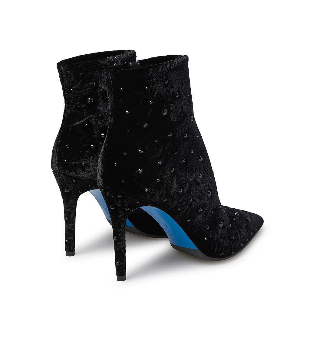 Stivaletto in velluto nero con cristalli - immagine 4