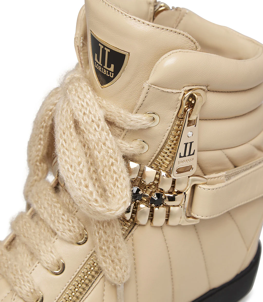 Sneaker in vitello bianco con zeppa interna - immagine 5