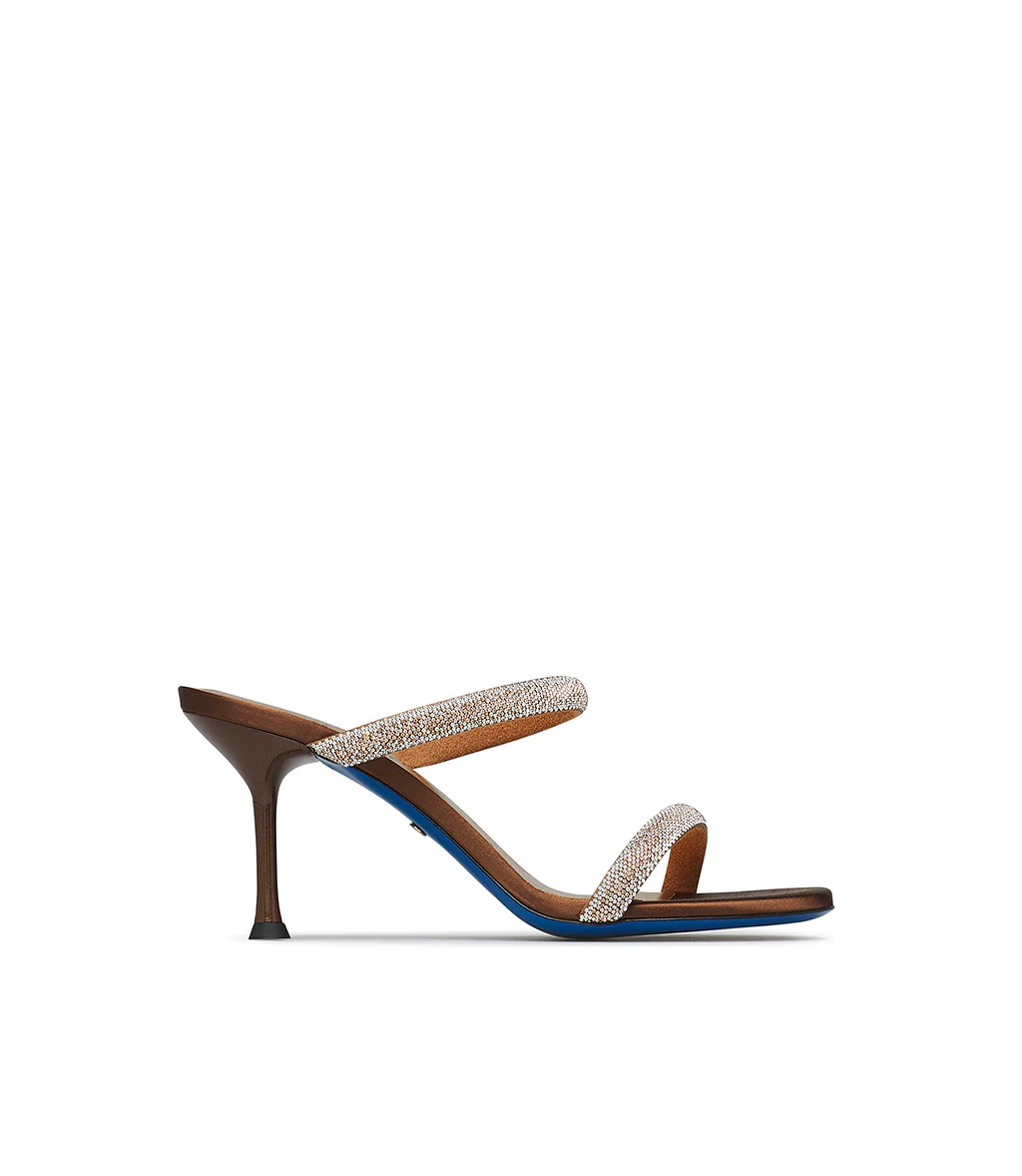 Sandalo in raso bronzo - immagine 2