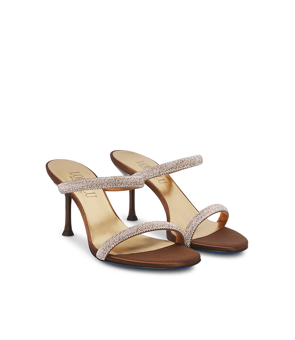 Sandalo in raso bronzo - immagine 3