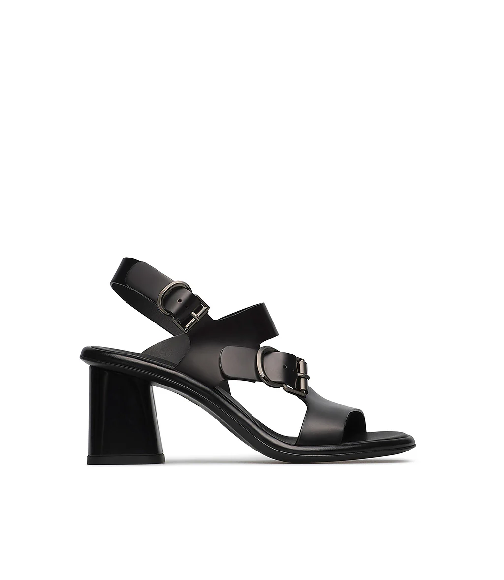 Sandalo in vitello nero con cinturini - immagine 2