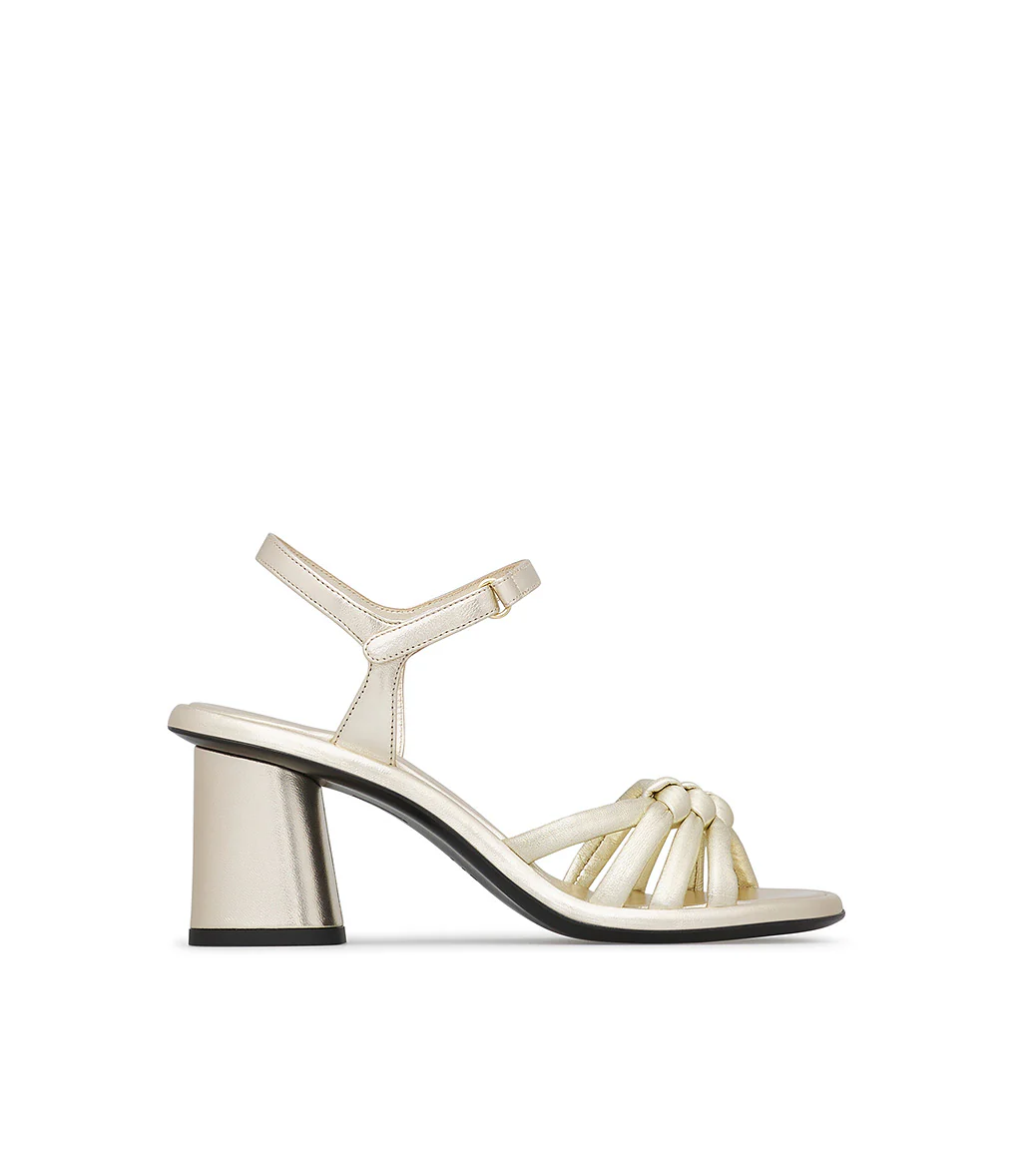 Sandalo in nappa color platino - immagine 2