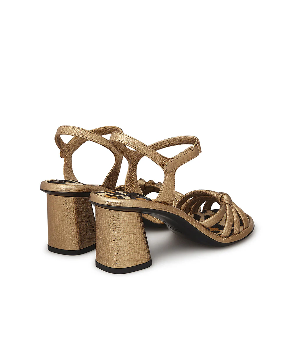 Sandalo in nappa color bronzo - immagine 4