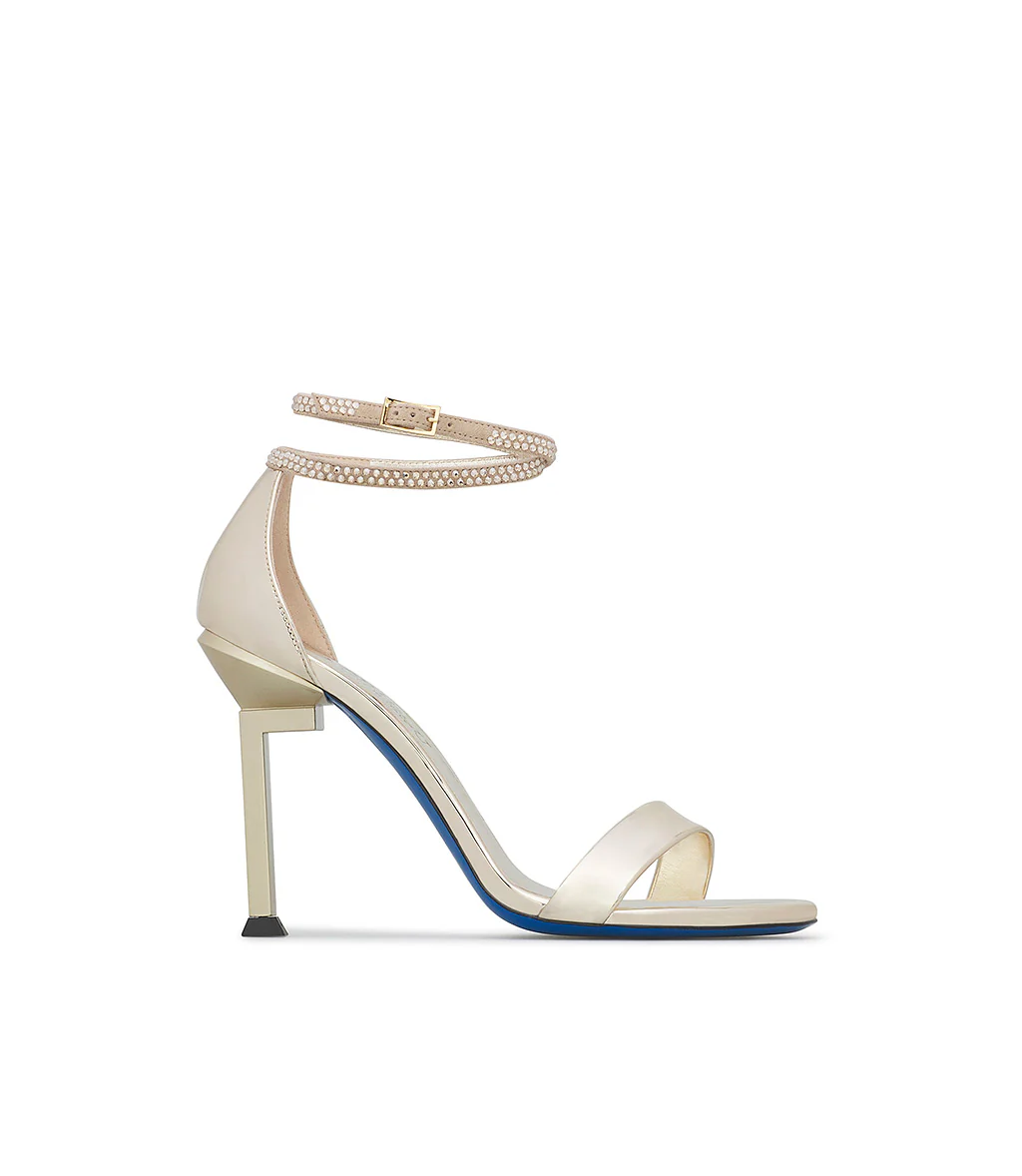 Sandalo in vernice platino - immagine 2