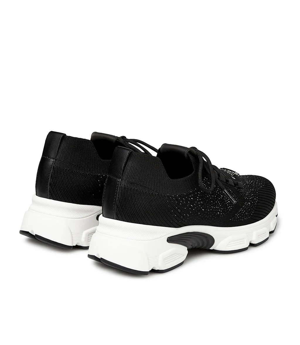 Sneaker in tessuto nero con cristalli - immagine 4