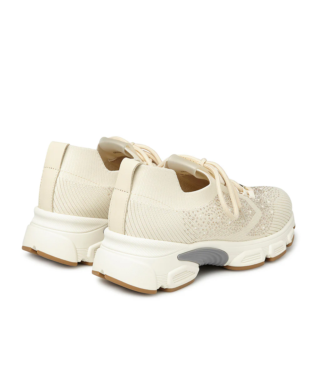 Sneaker in tessuto bianco con cristalli - immagine 4