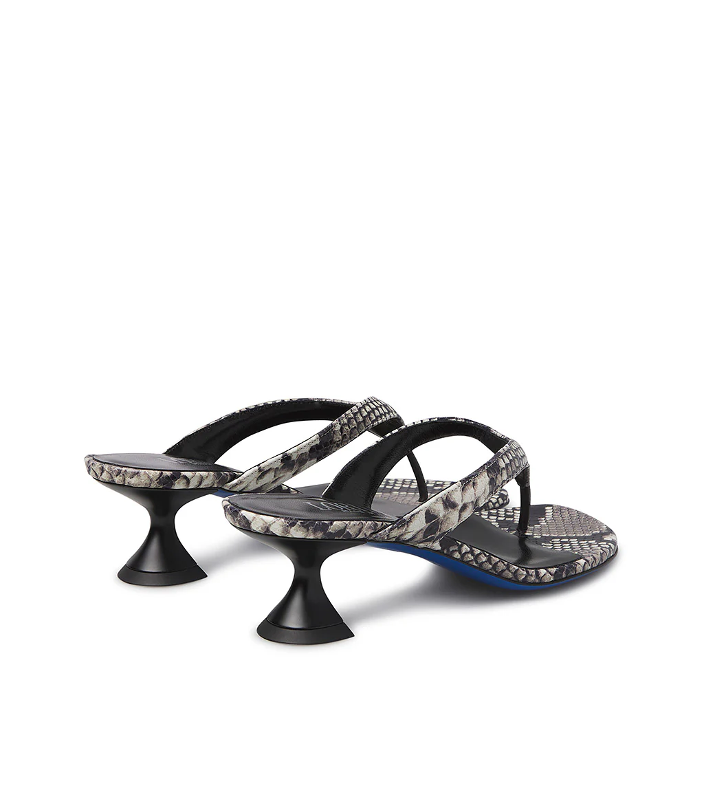 Sandalo infradito in nappa stampa snake - immagine 4